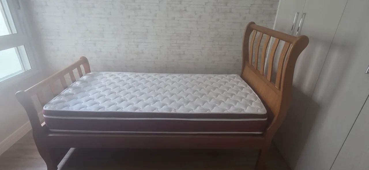 Cama madeira maciça e colchão Castor  - Foto 4