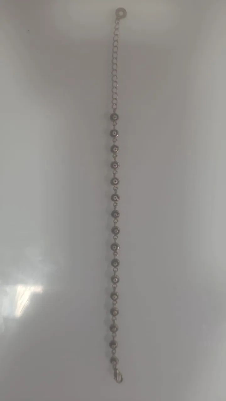 Pulseira olho grego em prata 925 18cm  - Foto 4