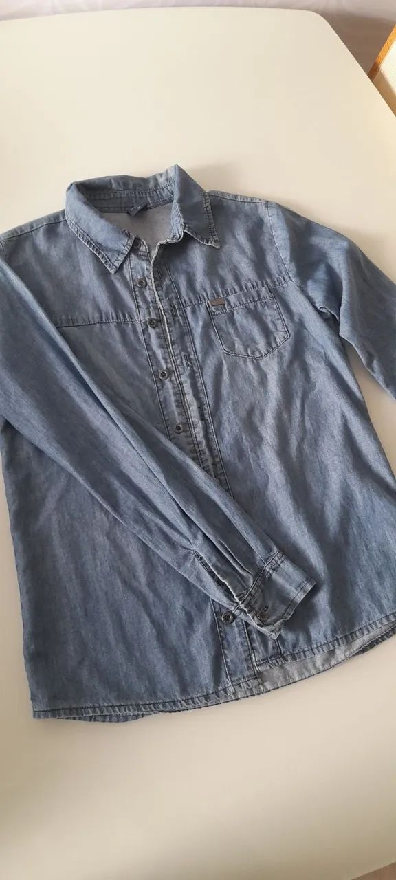 Camisa Jeans Juvenil Masculina  - Foto 4