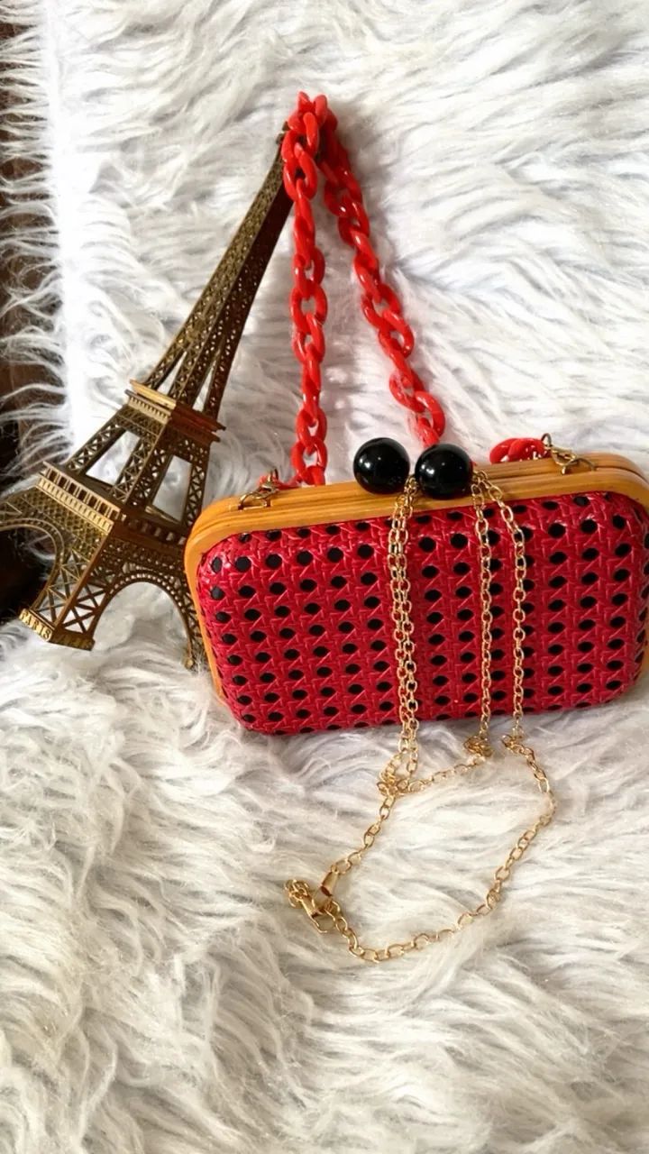 Bolsa palhinha e madeira Ckutie  - Foto 4