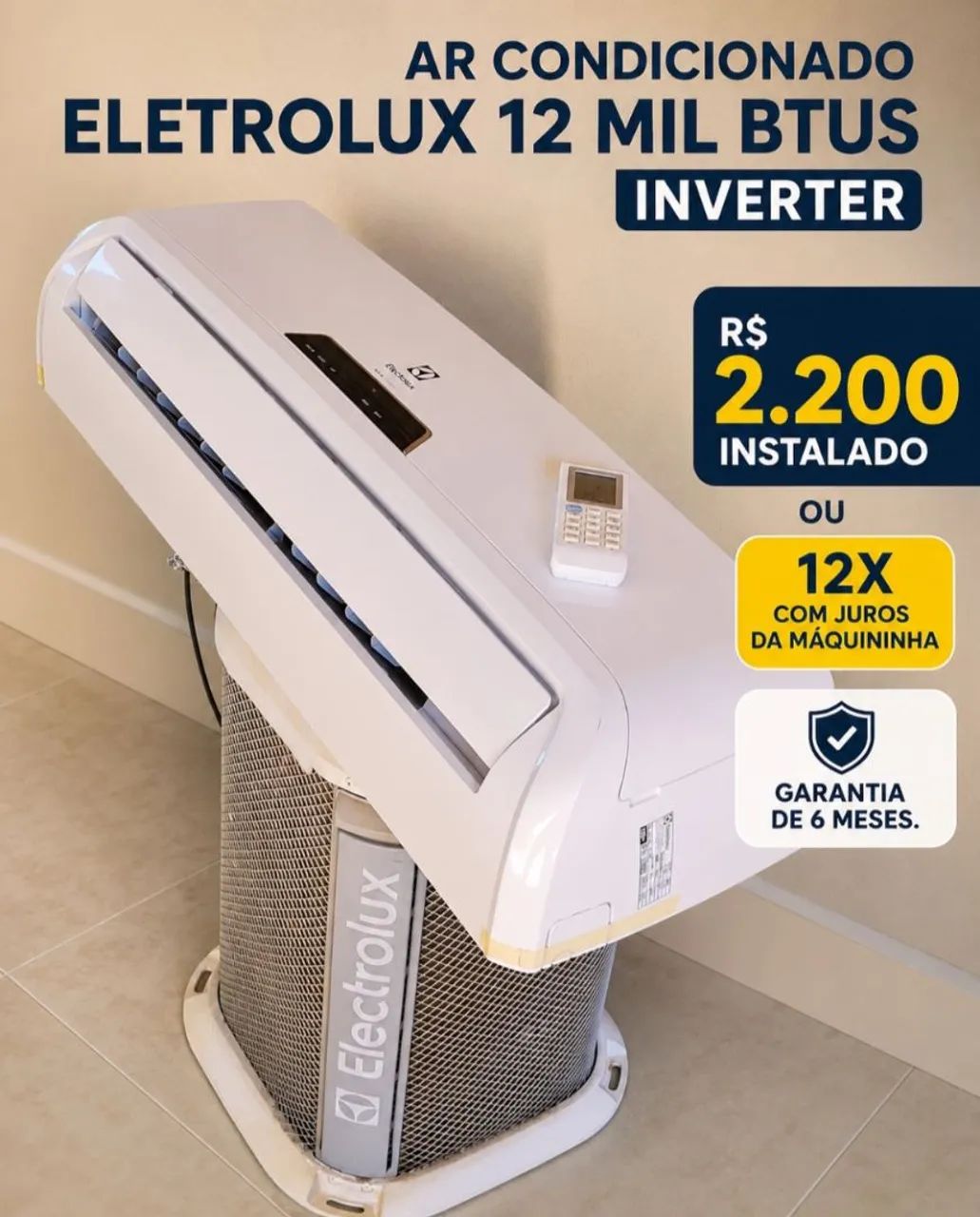 Ar condicionado Inverter instalado 12 mil btus Eletrolux 
