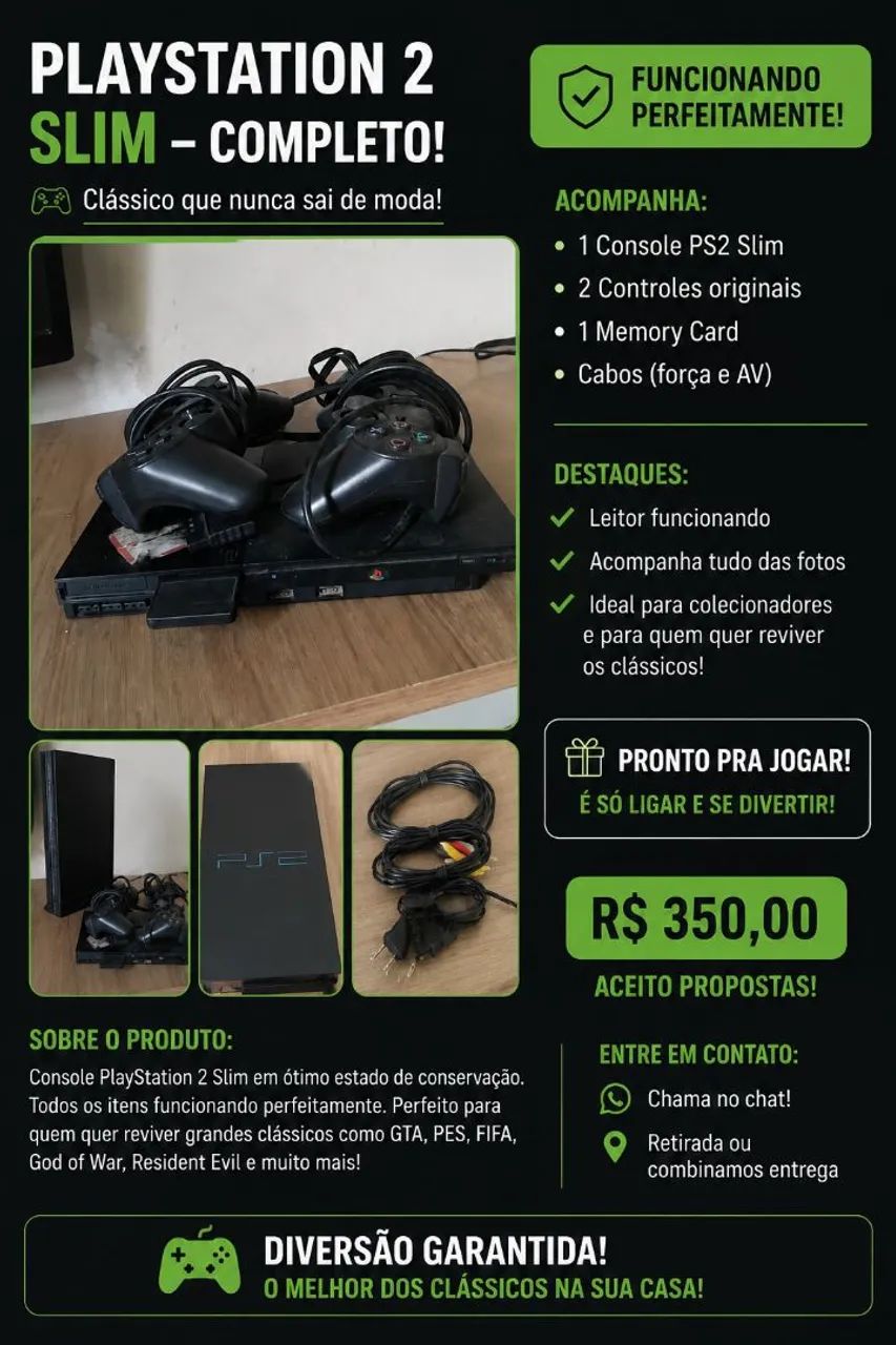 PS2 funcionando - completo