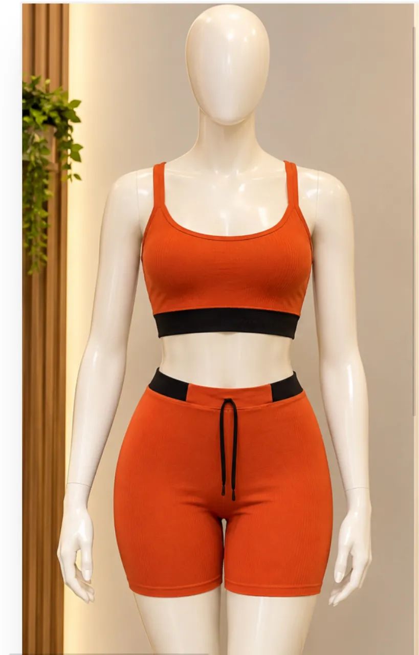 Conjunto academia short modelador 