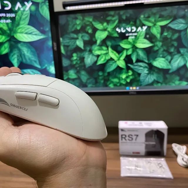 MOUSE GAMER SMAILWOLF RS7 BT WIRELESS SENSOR PAW3311 20000 DPI WHITE - Foto 4