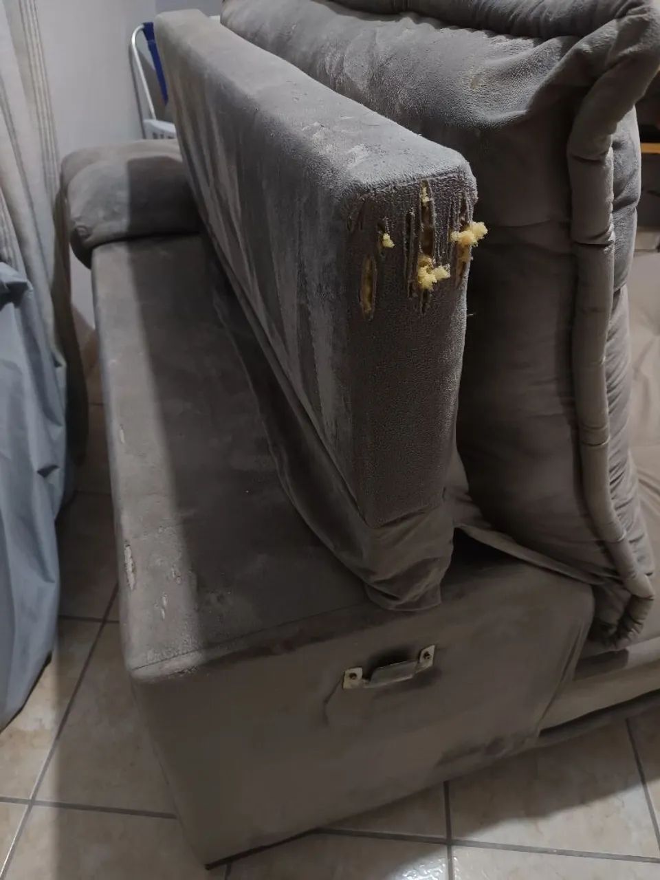 Sofá retrátil 3m Cinza  - Foto 5