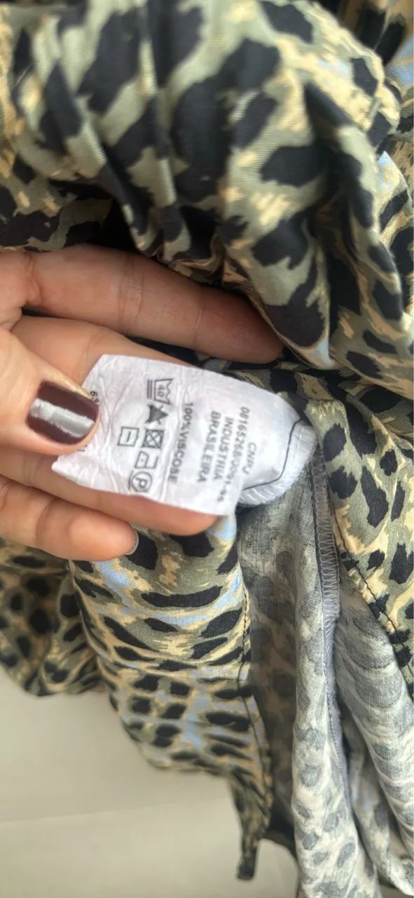 Vestido Viscose Onça Bluk Caimento com Nó Central - Tam. G (Veste bem até G/GG) - Foto 4