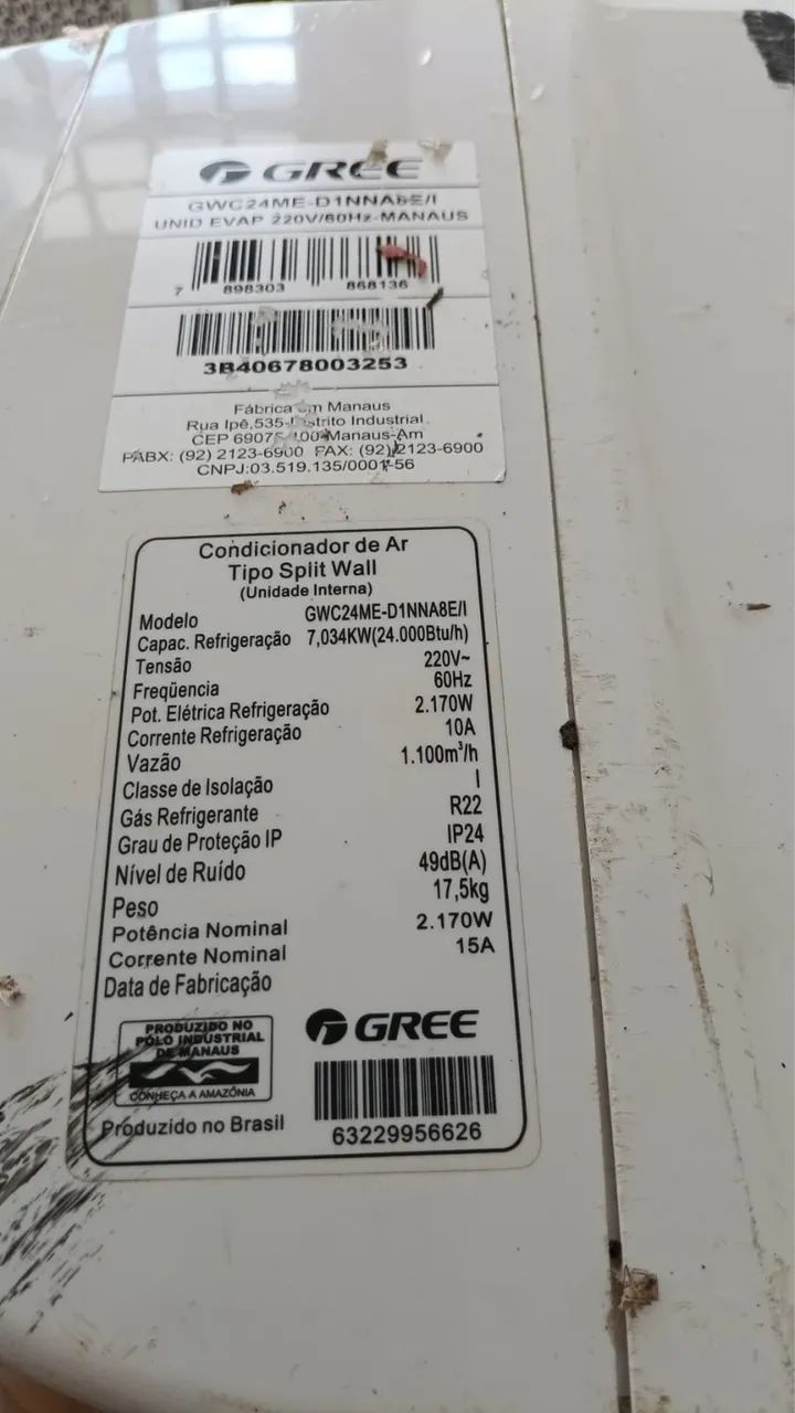 Ar condicionado split 24000 btus usado