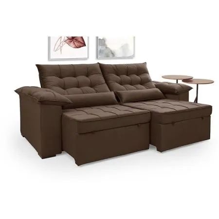 Sofa Infinity Retratil Reclinavel 2,20 - Marrom