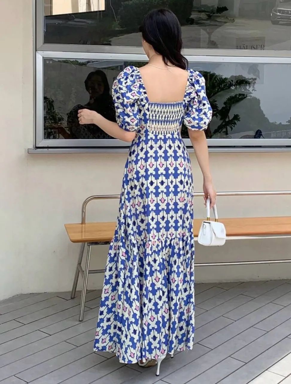 Vestido Azul Estampado M/G  - Foto 4