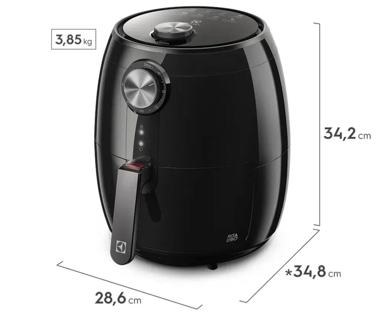 Air Fryer Electrolux Efficient Rita Lobo EAF15 Preta com Timer - Foto 3
