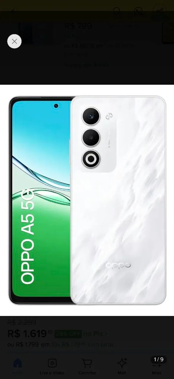 SMARTPHONE OPPO A5 5G BRANCO 256GB - Celulares e Smartphones