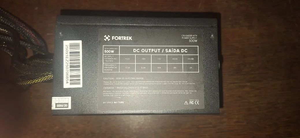 Fonte ATX Fortrek Crusader 500W - Funciona Perfeitamente - Foto 5