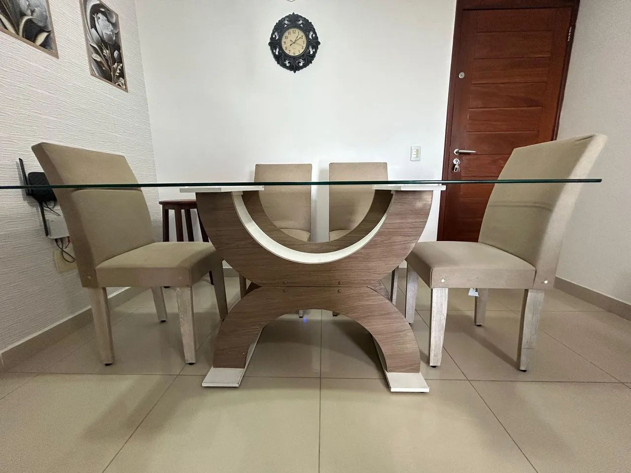 Mesa de vidro completa de vidro de 6 lugares - Foto 2