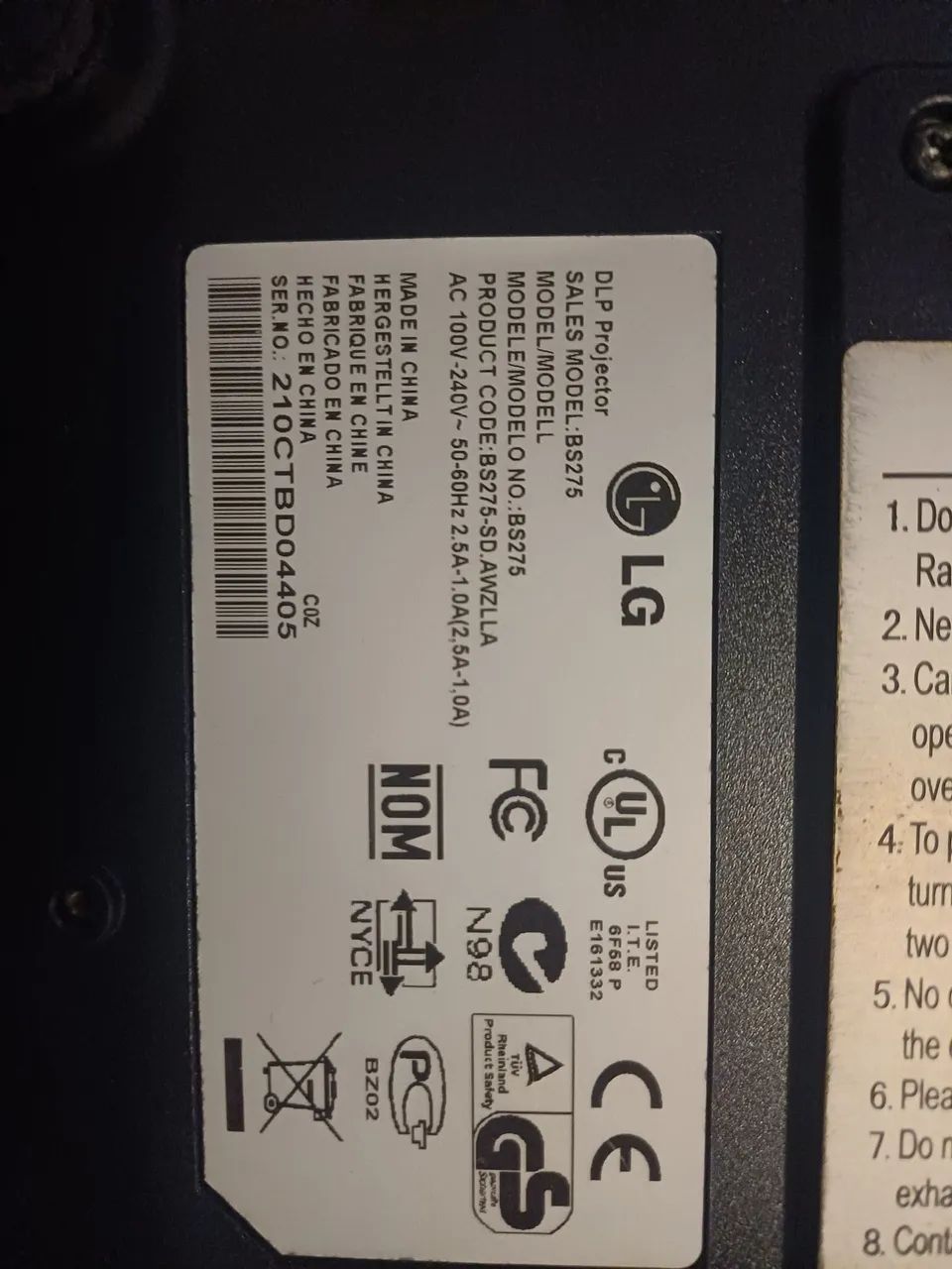 Projetor LG DLP mod BS275 - Foto 4