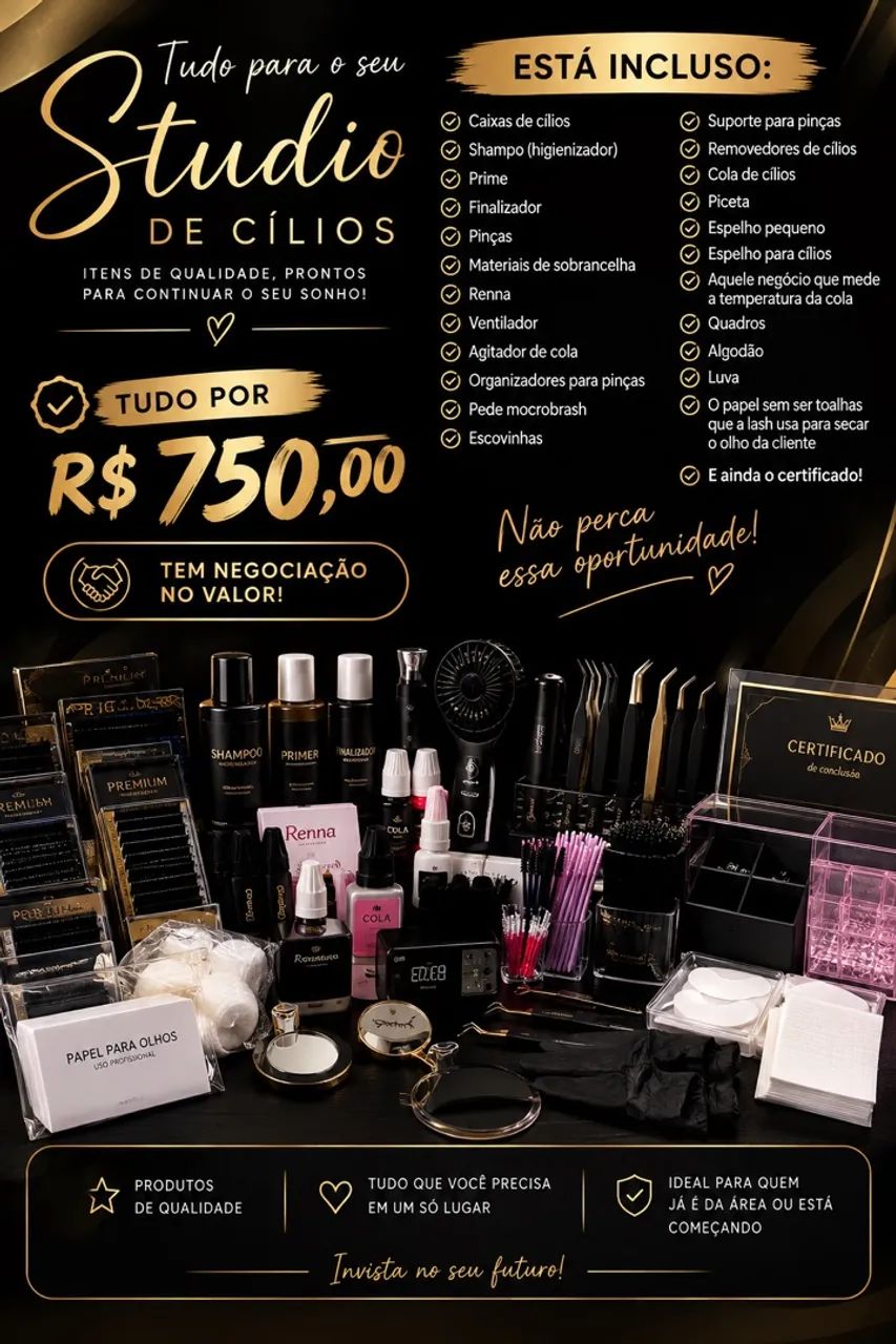 Materiais de cílios 
