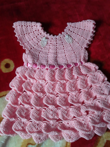 vestido de croche para bebe de 3 a 6 meses