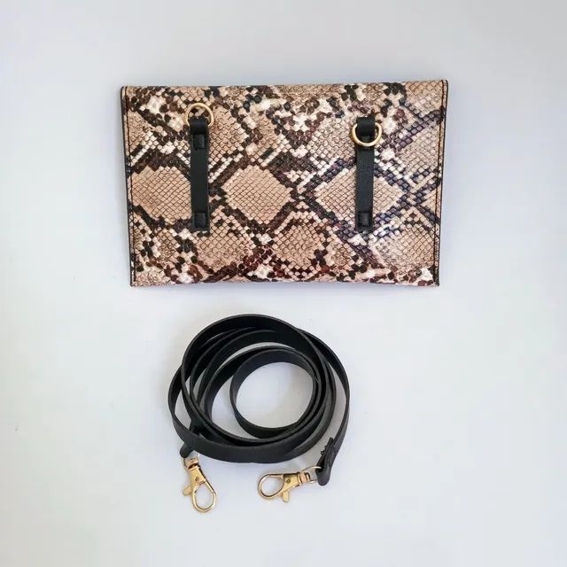 Bolsa pochete neon snake print marrom (NOVA), importada (Itália) - Foto 4