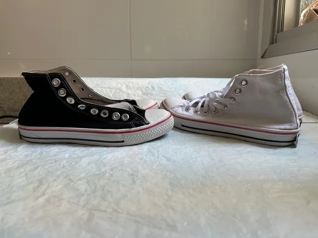 Tênis Converse All Star Preto lona Feminino e Masculino sola baixa