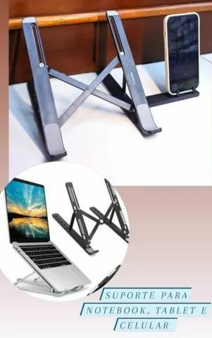 Suporte para Notebook com Suporte para Celular preto ou branco - Foto 5