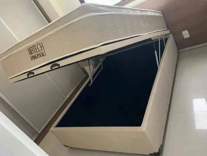Cama Box com Baú - Ortobom molas ensacadas 