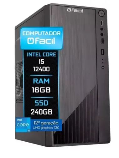 Computador Fácil Intel I5 12400 12ª 16gb Ddr4 Ssd 240gb