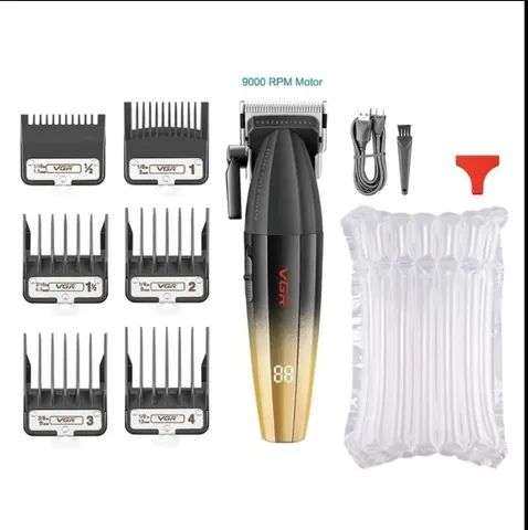 Máquina de Cortar Cabelo VGR V003 de 7000RPM e 9000RPM - Novo