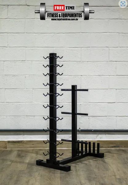 Suporte 3 em 1 grande (anilha/halter/barra)