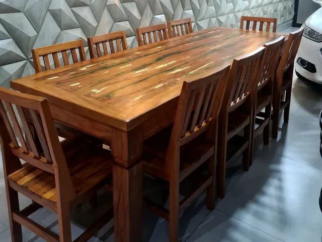 Mesa de madeira de demolição, (Peroba Rosa)