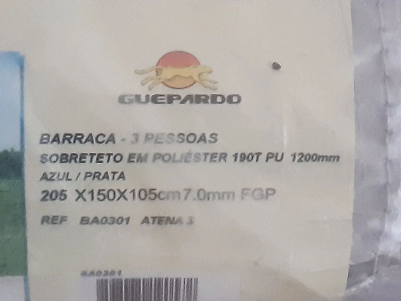 NOVA!!! Barraca Guepardo Atenas 3 Pessoas, 1200mm Coluna D'água - Foto 2