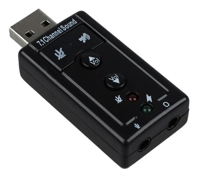 Adaptador Placa De Som Usb 7.1 Entrada P2 Fone E Microfone - Foto 2
