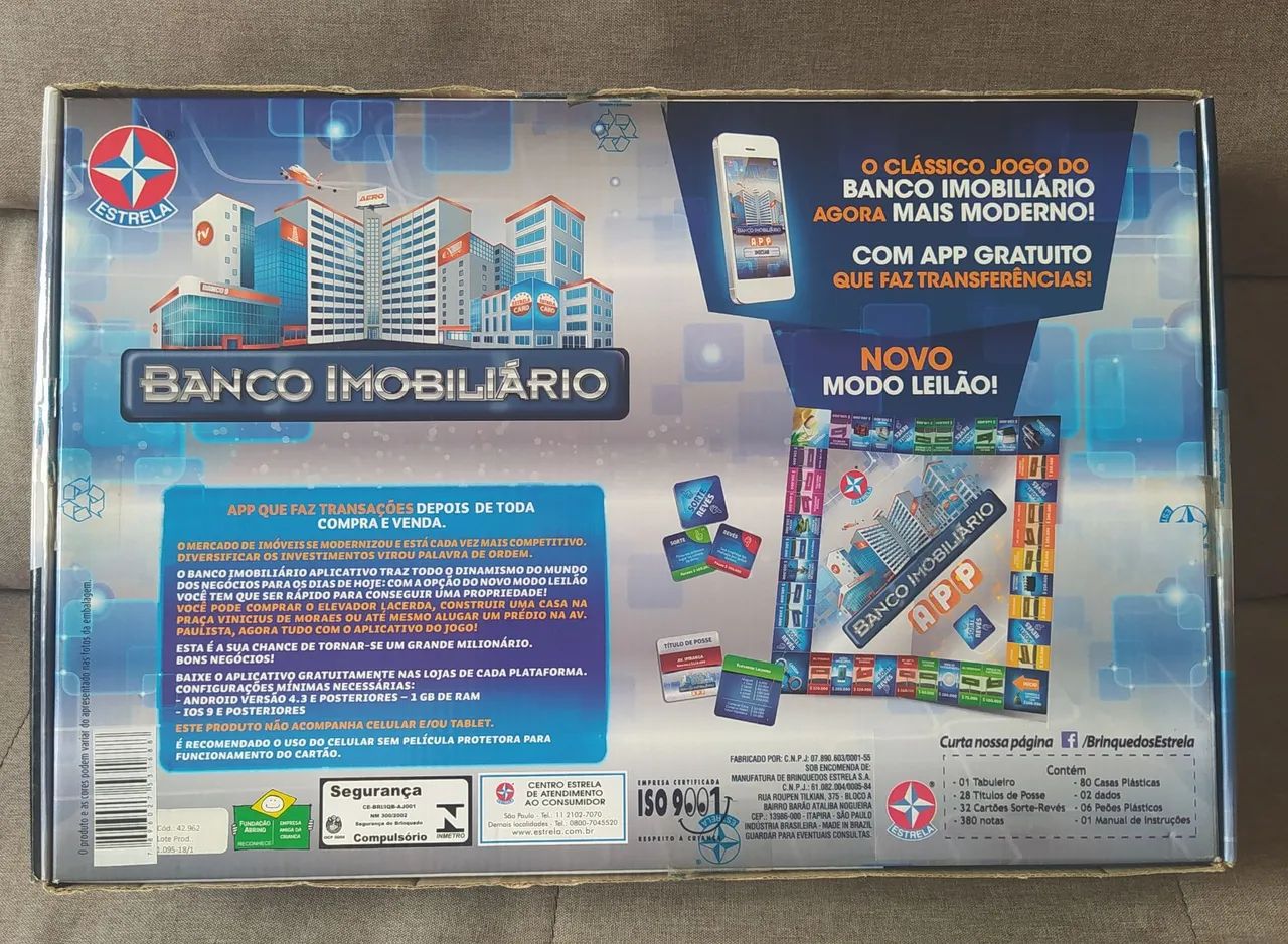 Jogo de Tabuleiro Banco Imobiliário ESTRELA. COMPLETO e todo ORIGINAL com a caixa. - Foto 4
