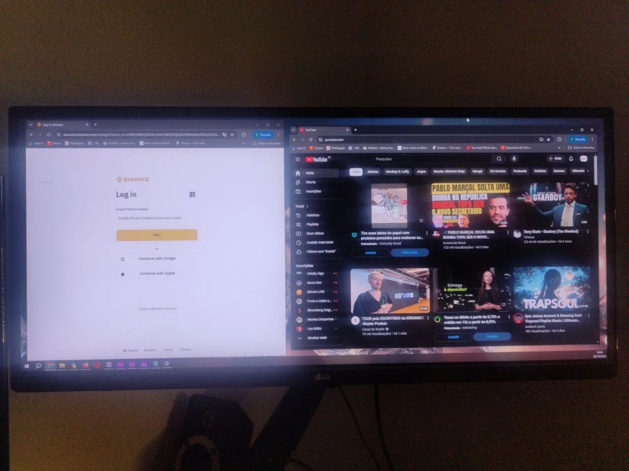 Monitor LG Widescreen 25 polegadas 2560x1080px de Resolução + braço