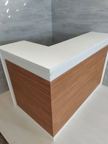 balcão para recepção Lana atendimento em pé branco 