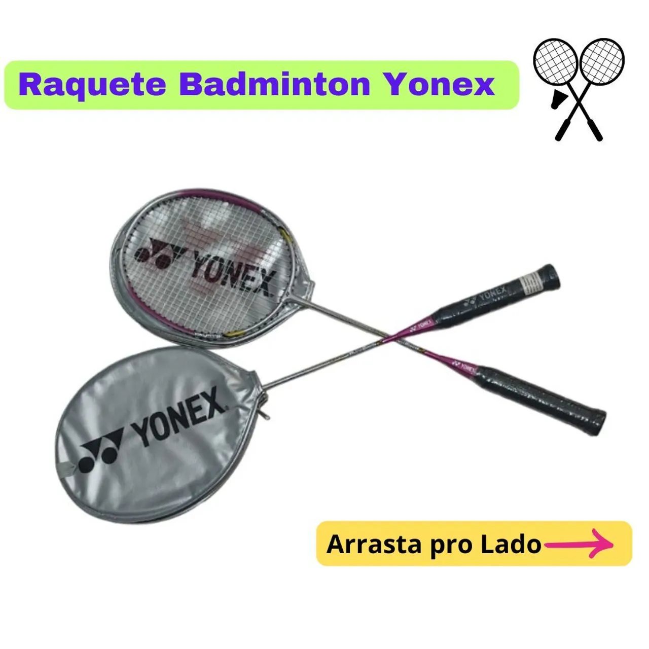 Kit com 2 Unidades de Raquete de Badminton Yonex Muscle Power 2<br>