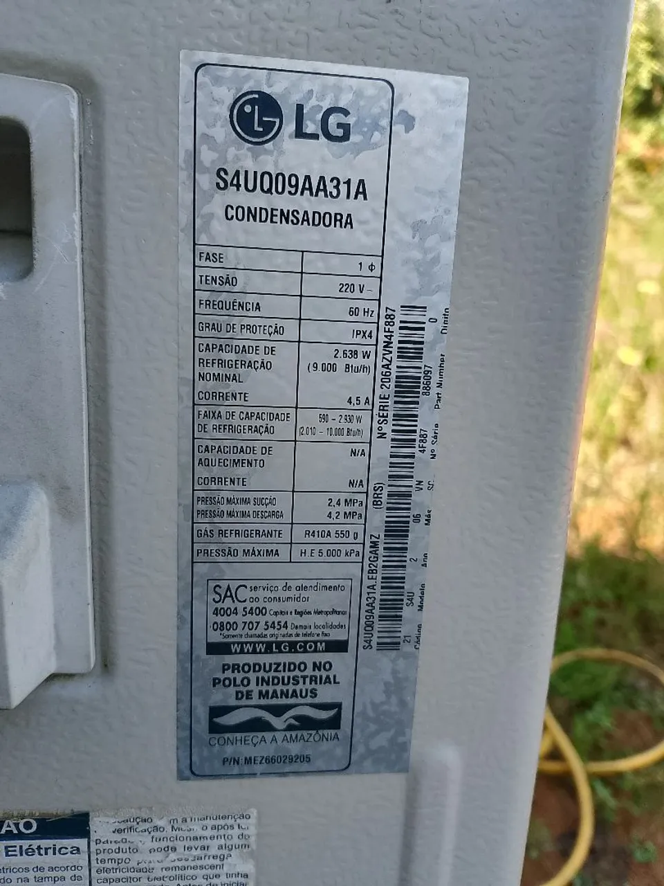 Condensadora LG S4UQ09AA31A