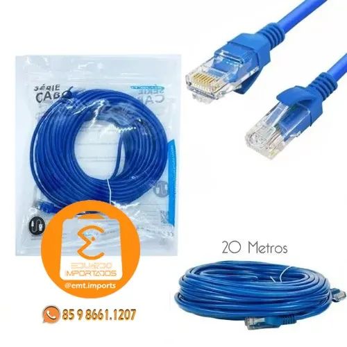 Cabo de Rede Internet Rj45 Azul 20 Metros LE-306