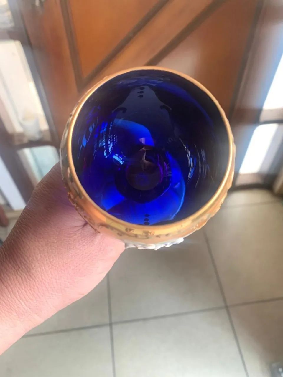 Decanter para vinho com 5 taças banhados a ouro 24k murano  - Foto 5