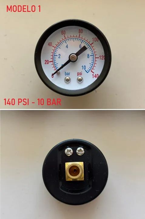 Manômetro 1/4" para regular pressão do ar