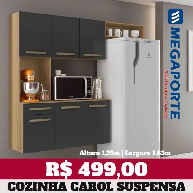 Armário de Cozinha Completo Suspenso 6 Portas (Novo) Entrega Grátis!  - Foto 4