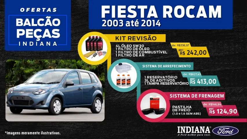 Kit revisão Fiesta Rocam 1.0 e 1.6 2003 - 2014 (Óleo e Filtros)