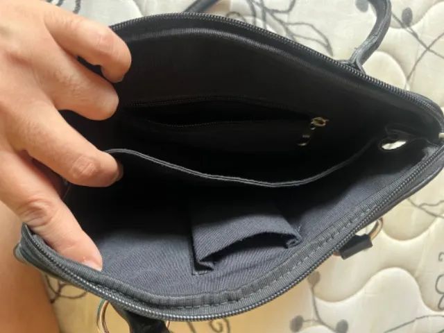 Bolsa preta feminina social trabalho casual dia-a-dia - Foto 4