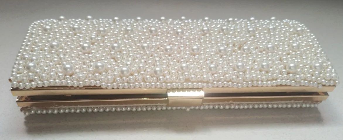 Bolsa para Festas com Miçangas de Pérolas Usada - Foto 3
