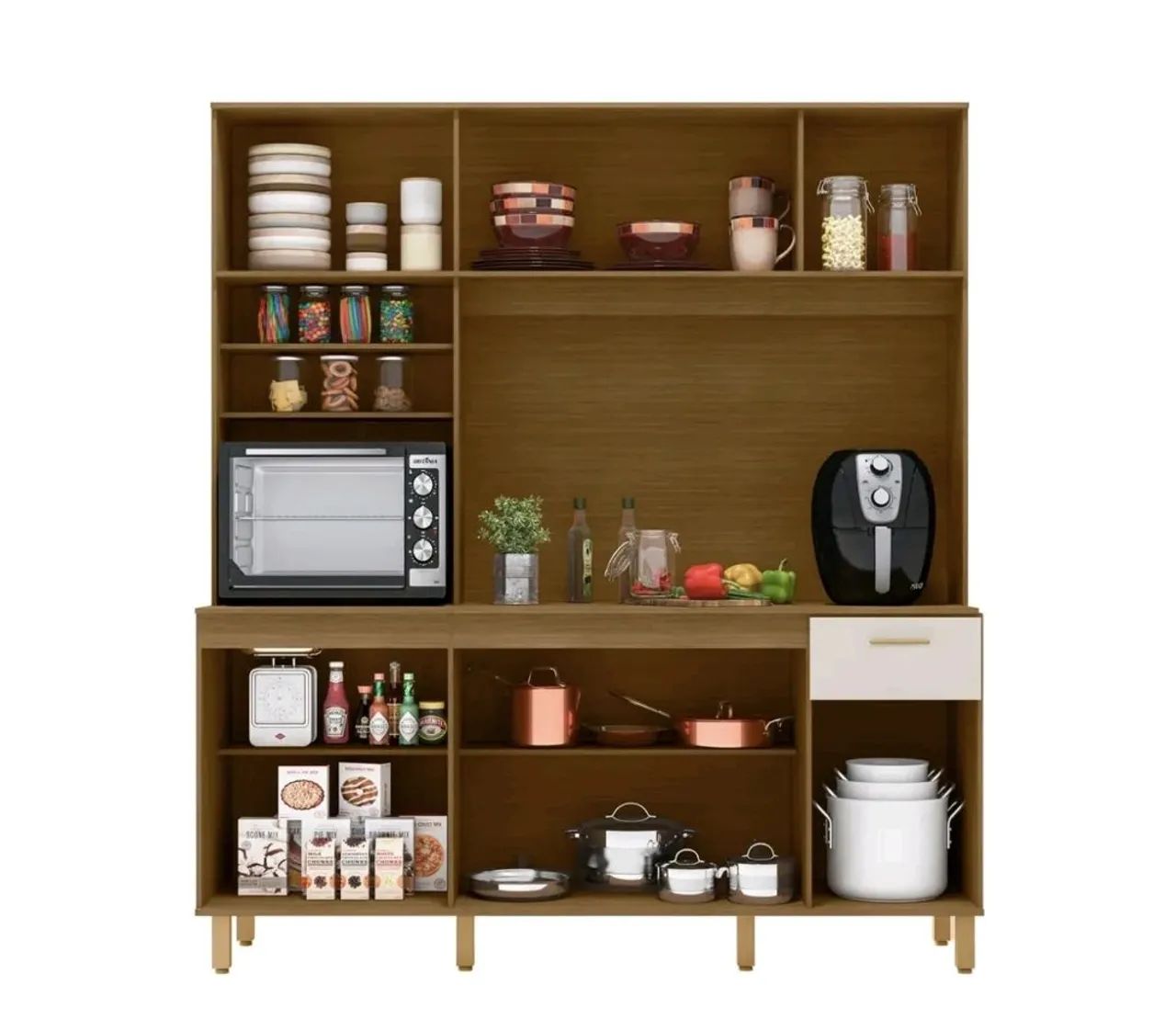Armário de Cozinha Amadeirado 1.80 super espaçoso Novo - Foto 3