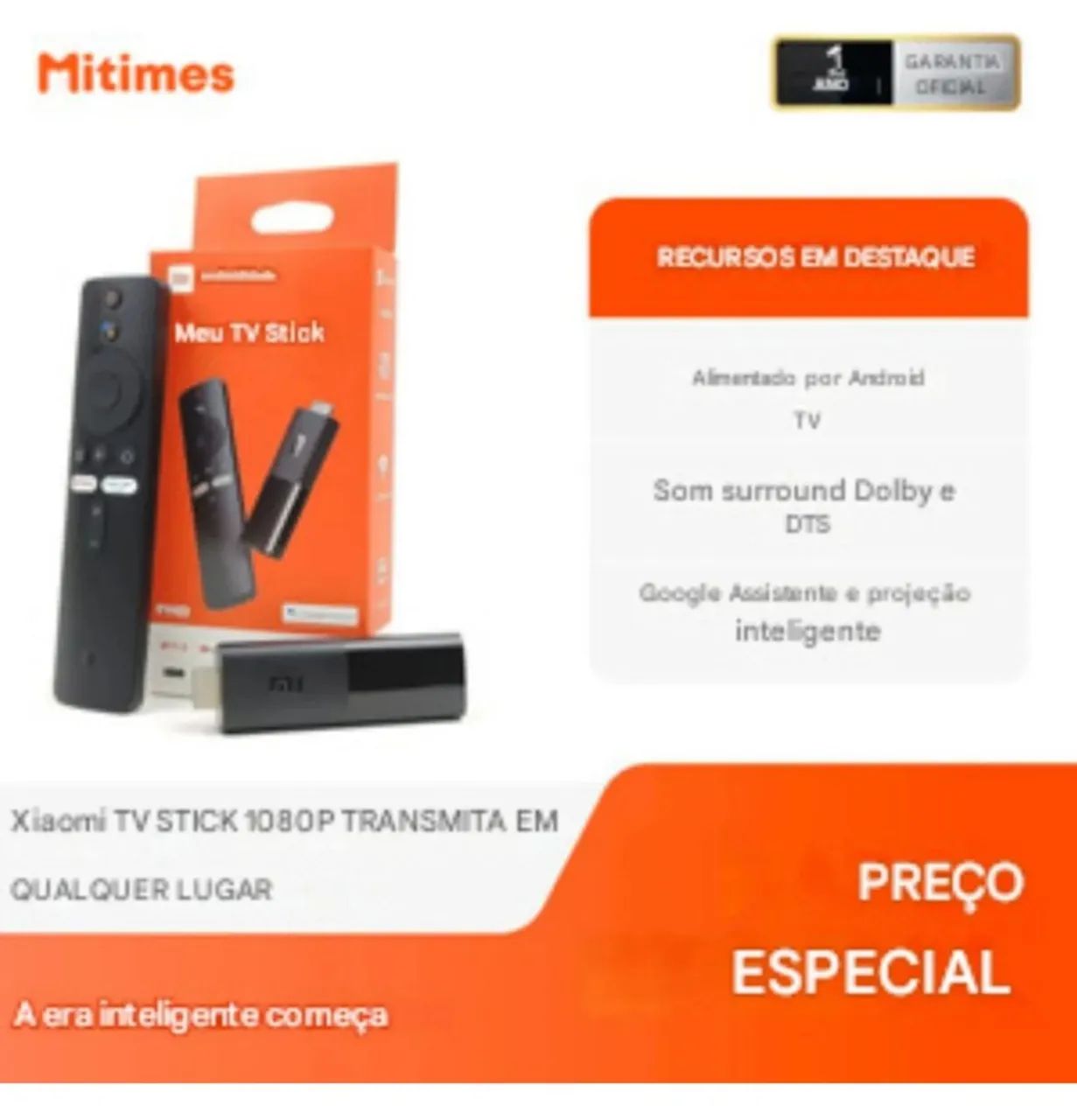 Mi tv stik 10302-20-09185 homologado Anatel 4k controle de voz  - Foto 5