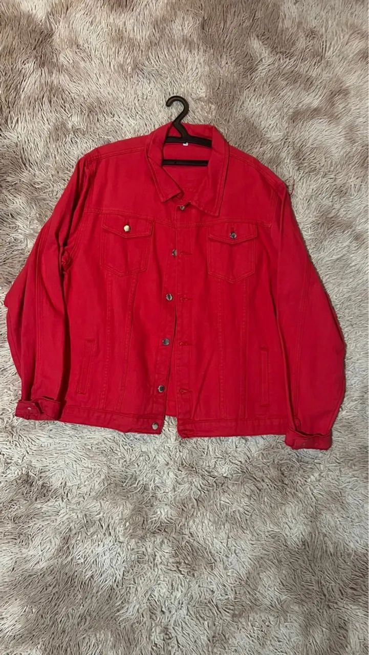 Jaqueta Jeans Vermelha