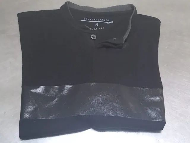 Camisa Gola Curta  Preta (M) - Foto 5