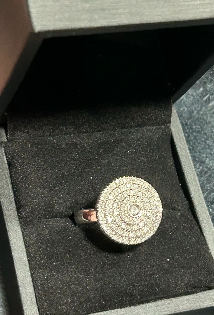 Anel ouro 18k pavê de diamantes ( grande) - Foto 3