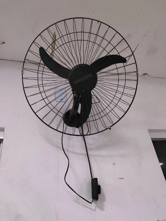 Ventisol Ventilador de Parede Oscilante, 3 Pás Premium, Preto, 60cm, Bivolt