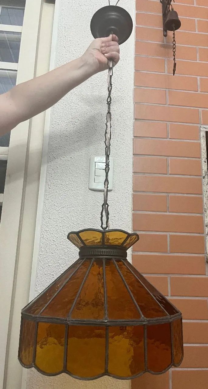 Lustre antigo vitral - Foto 5