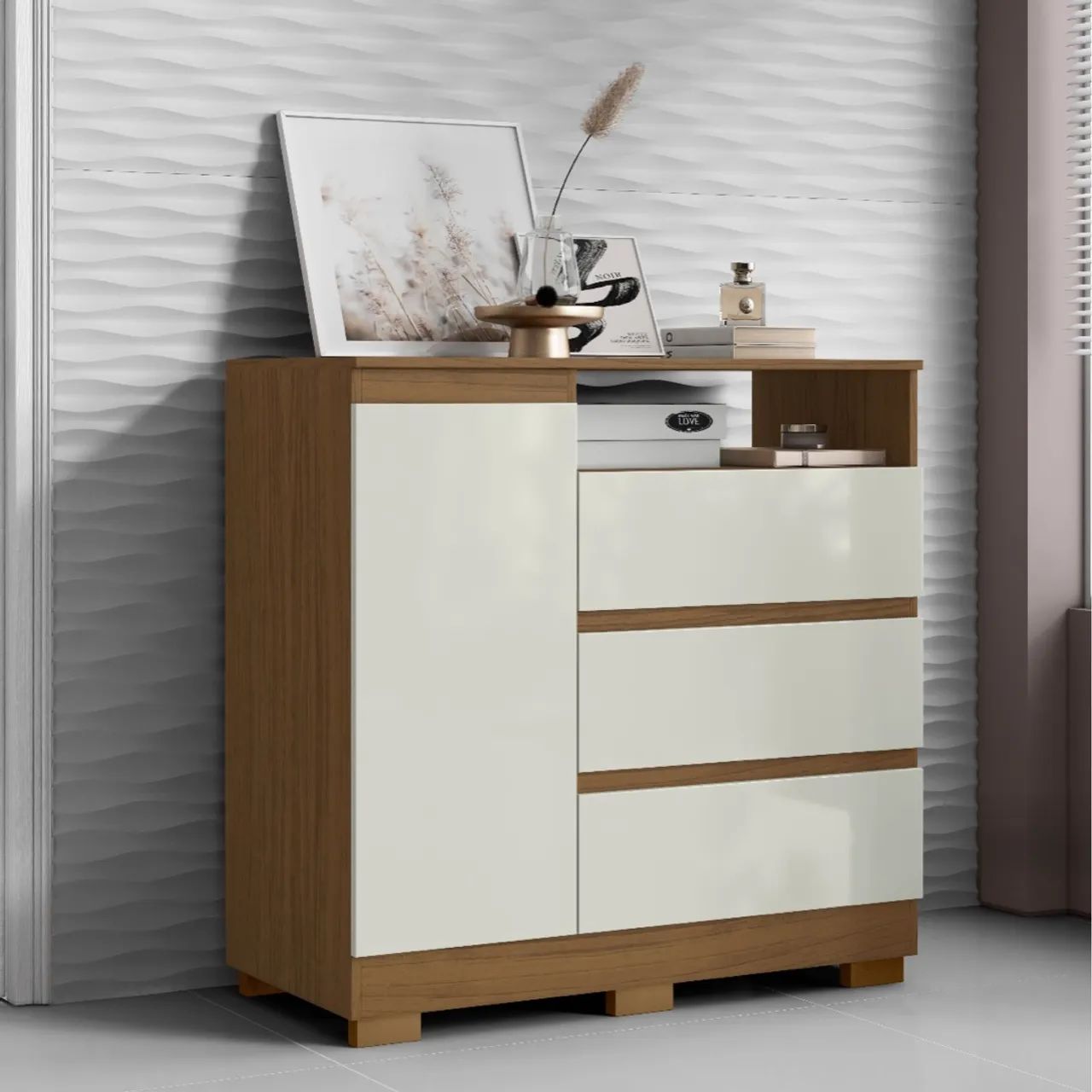 Cômoda 3 Gavetas com Sapateira e Nicho Atacama tt65